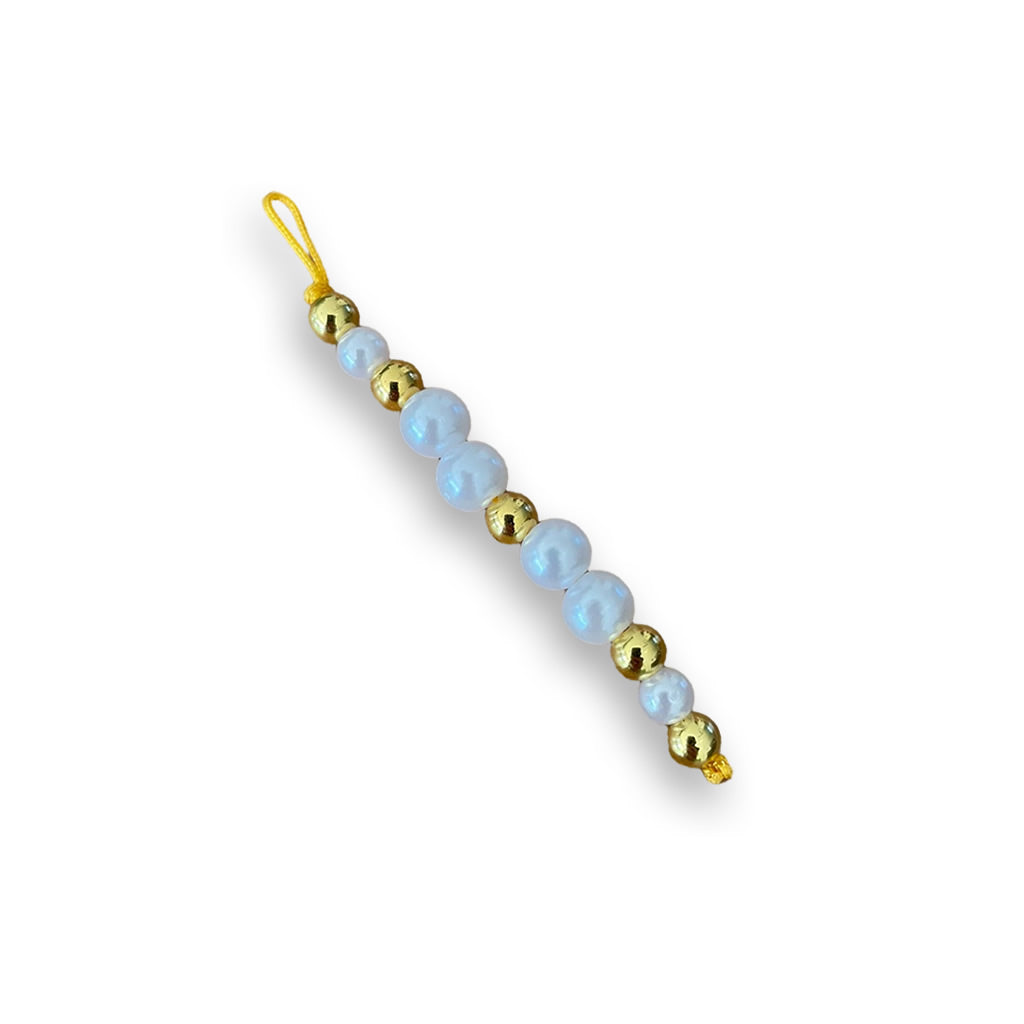 Fenna Jinthe - Sleutelhanger rijgkralen "White Gold"