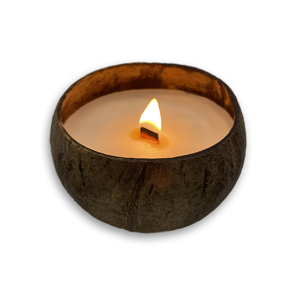 Kokosnoot geurkaars XL - brandend