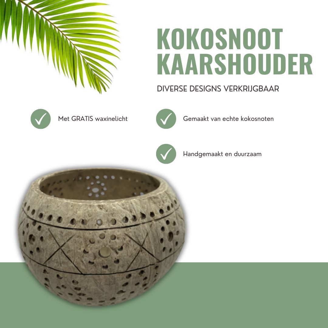 USP waxinelichthouder kokosnoot